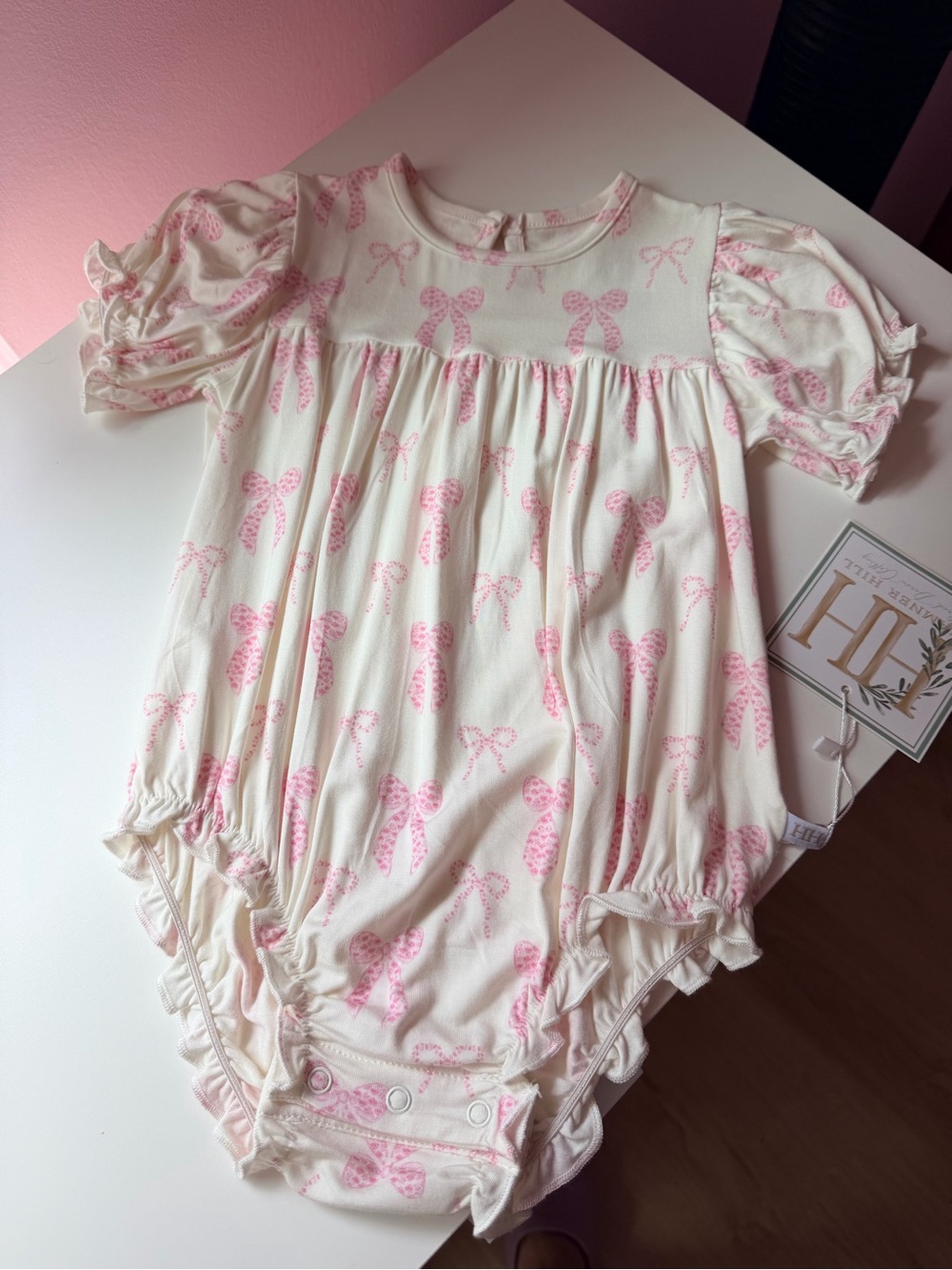 Hamner Hill Bow Print Bamboo Bubble NWT